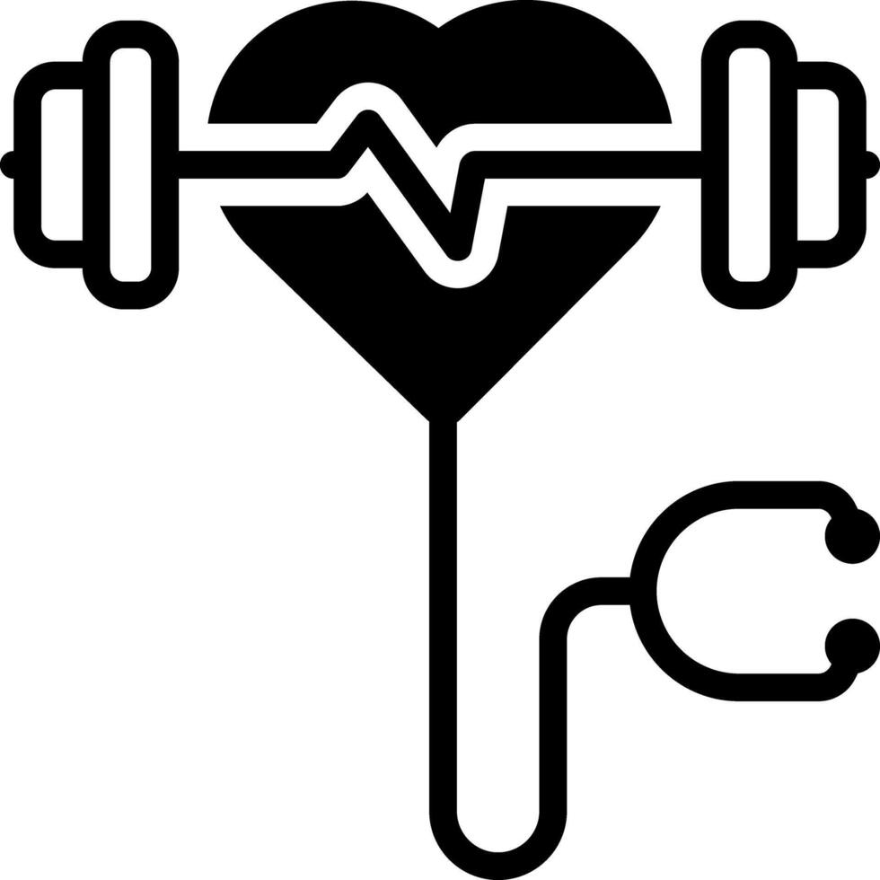 Solid black icon for health vector