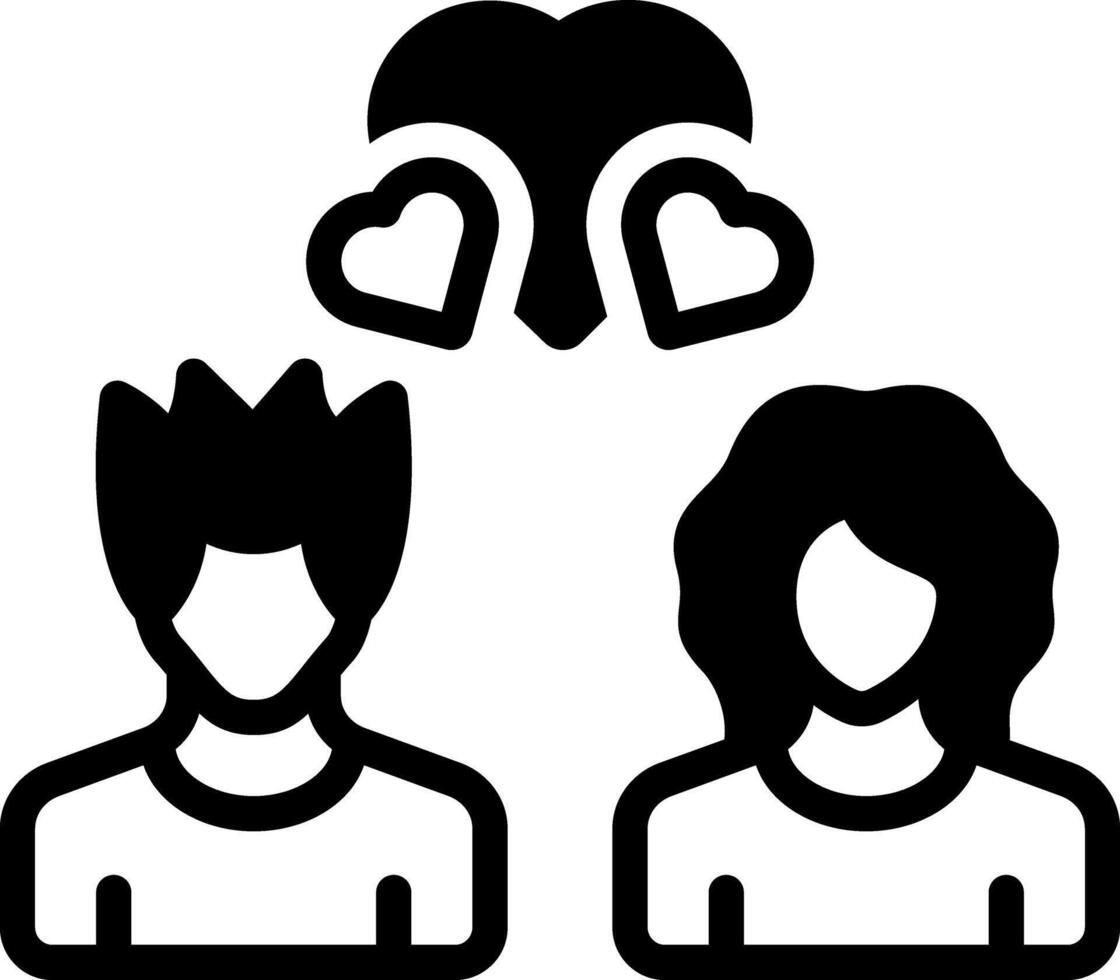 Solid black icon for relationships vector
