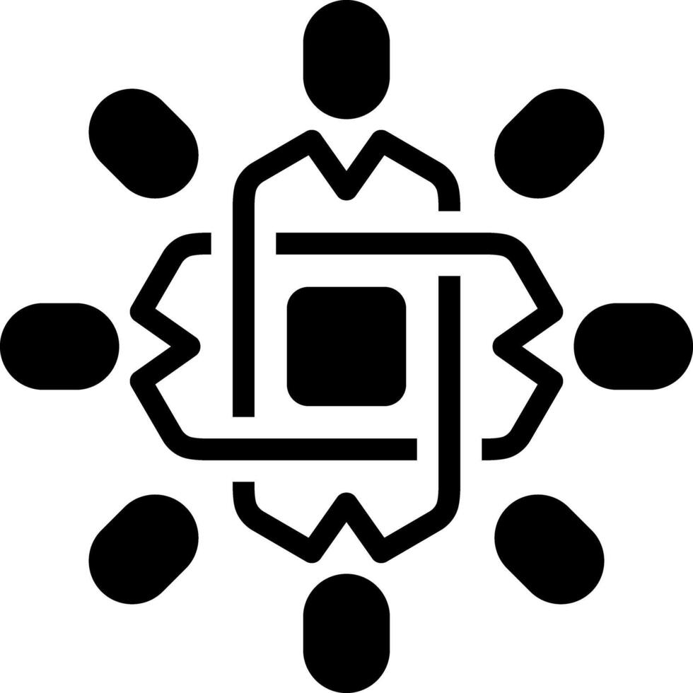 Solid black icon for collaborative vector