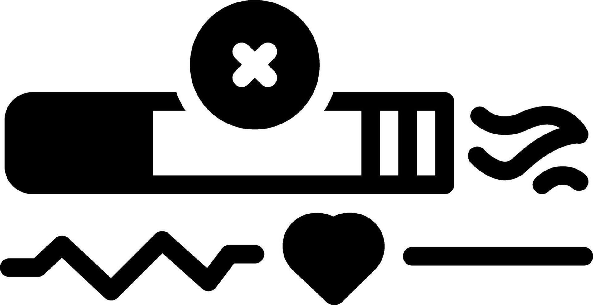 Solid black icon for no smoking vector