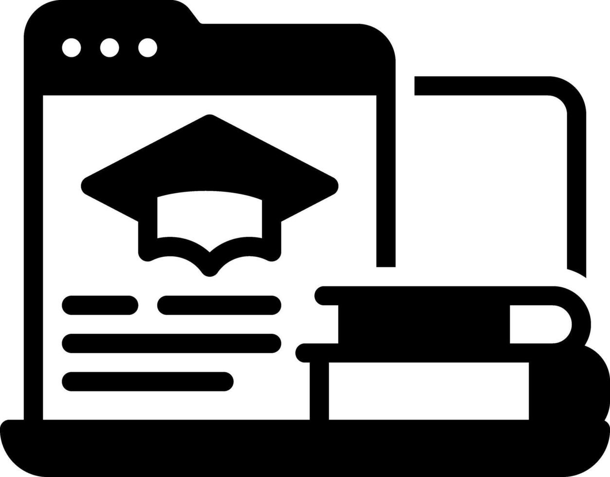 Solid black icon for educational website vector