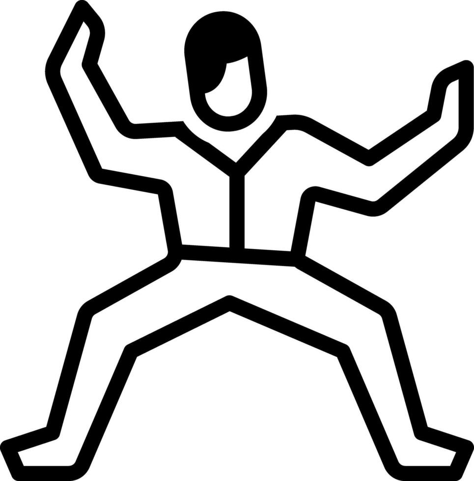 Solid black icon for tai chi vector