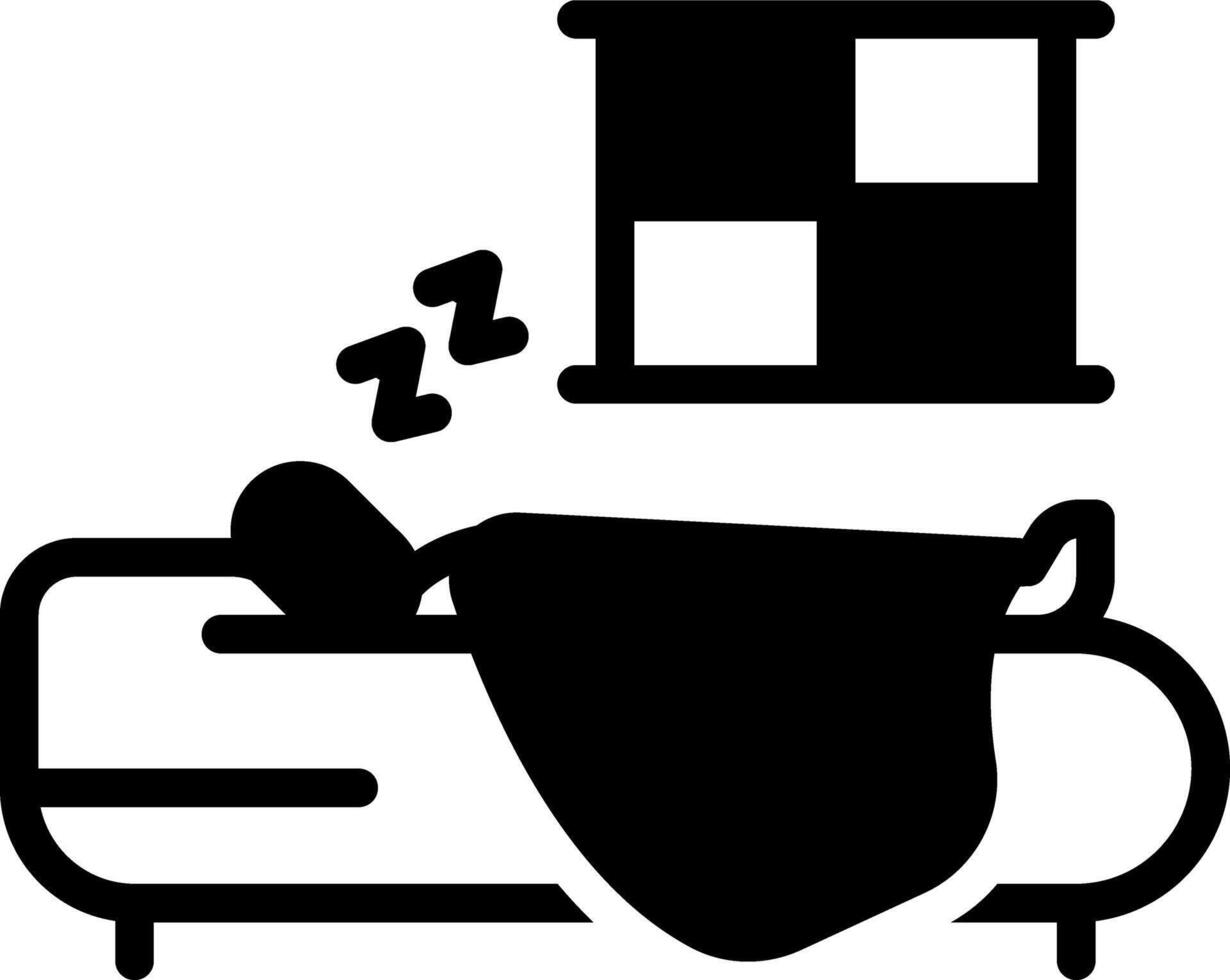 Solid black icon for good sleep vector