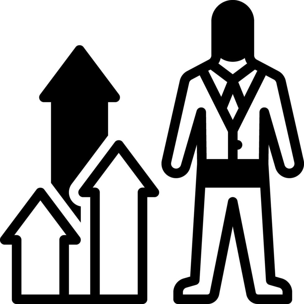 Solid black icon for personal growth vector