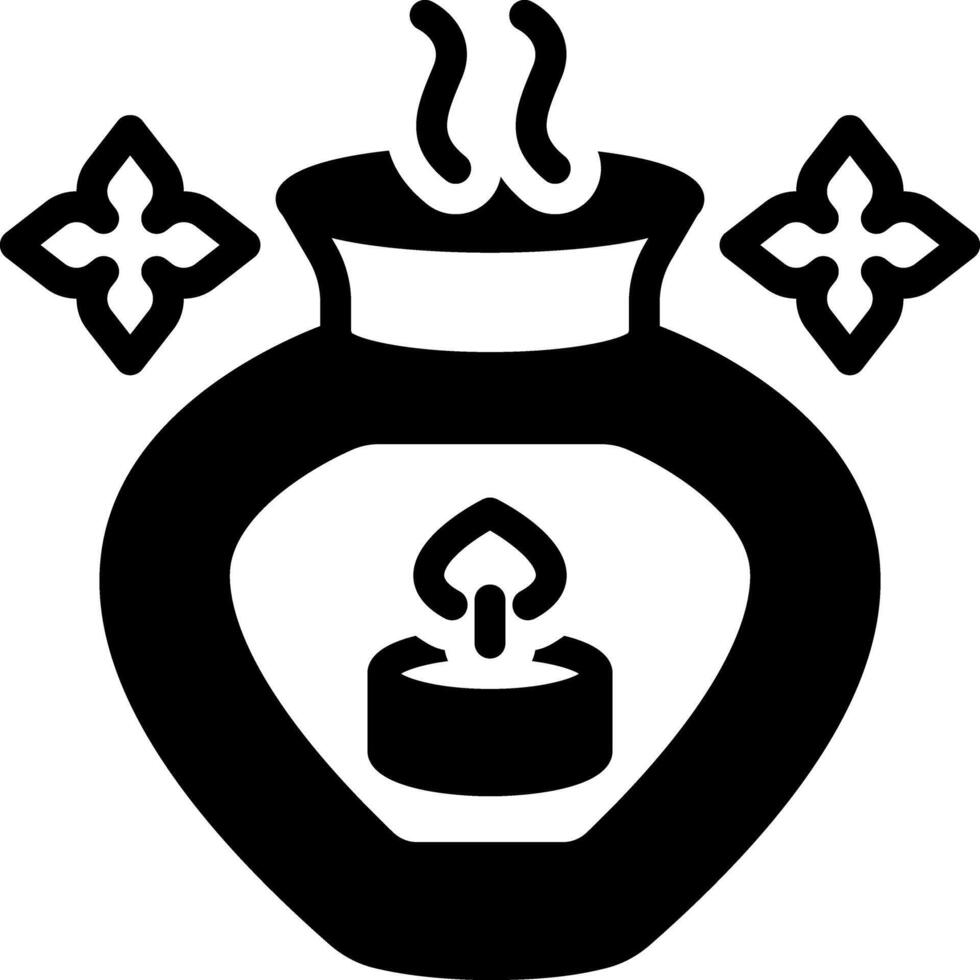 Solid black icon for aromatherapy vector