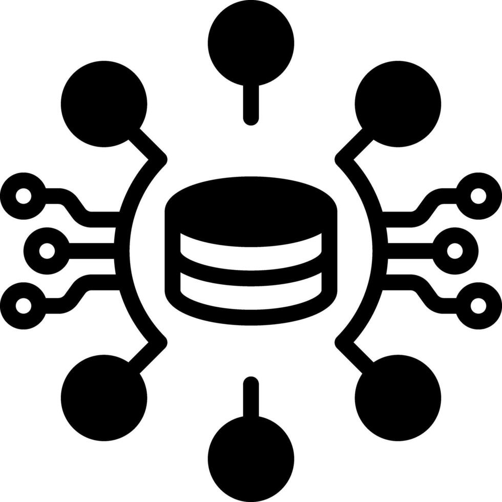 Solid black icon for data vector