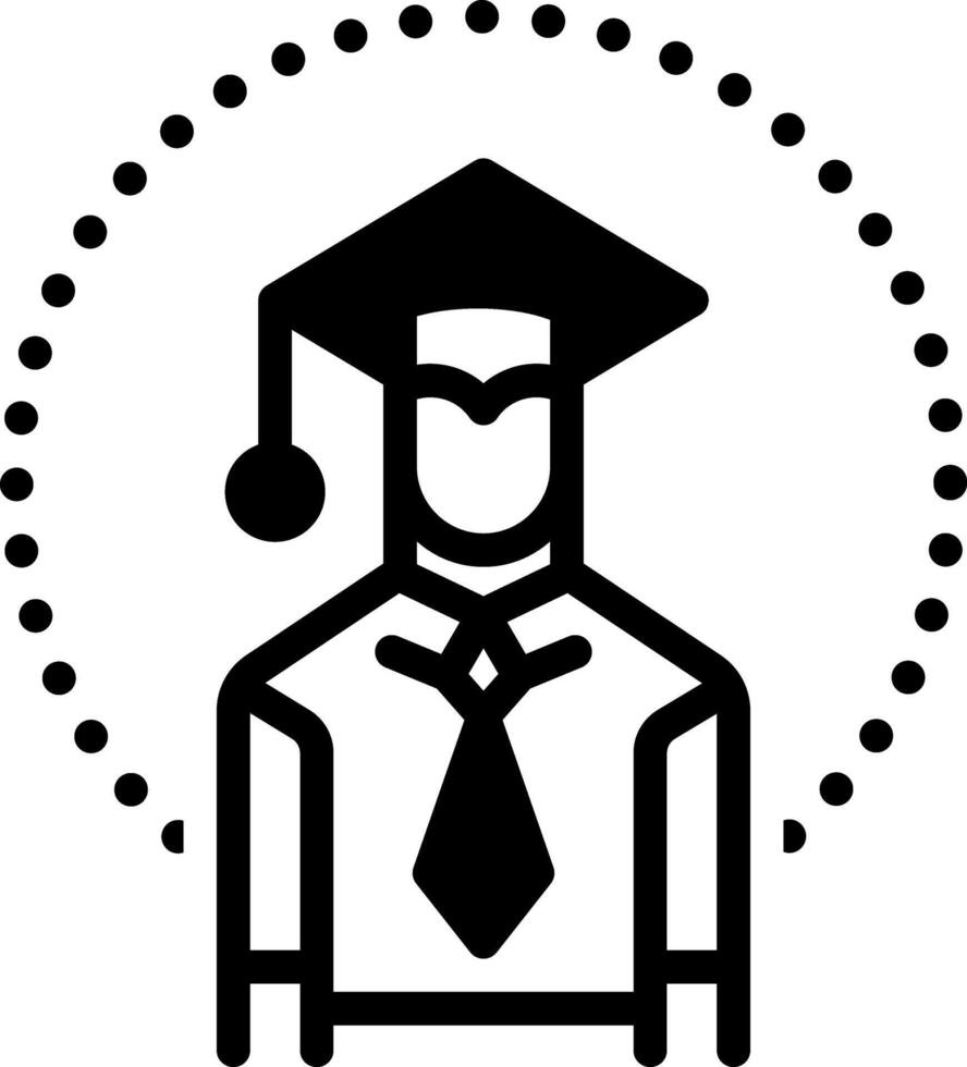 Solid black icon for student vector
