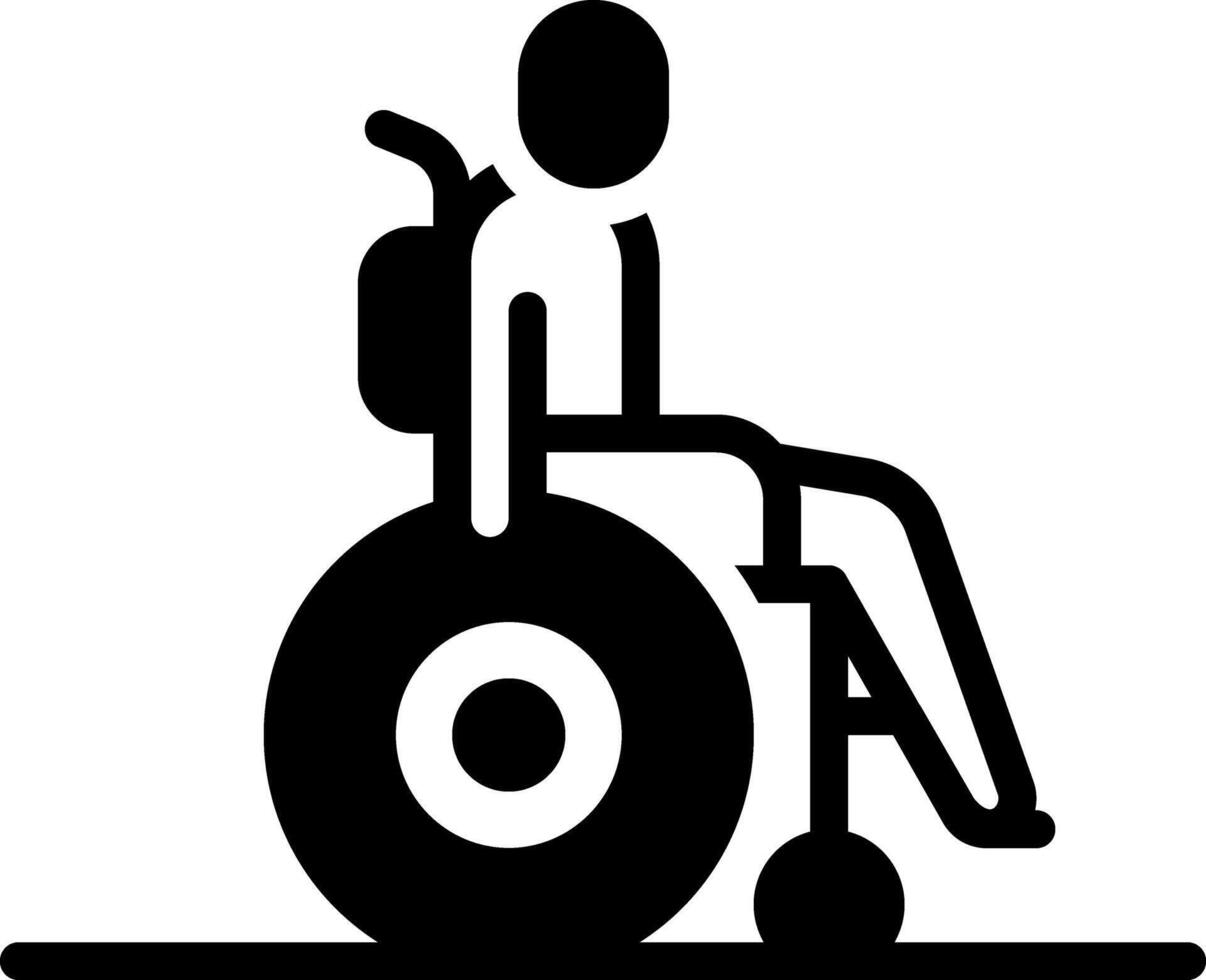 Solid black icon for disability vector