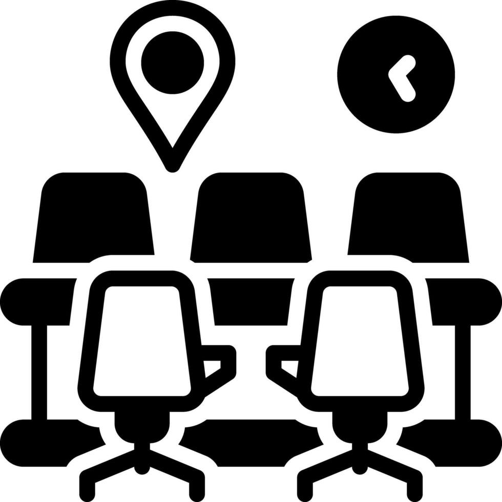 Solid black icon for meeting location vector