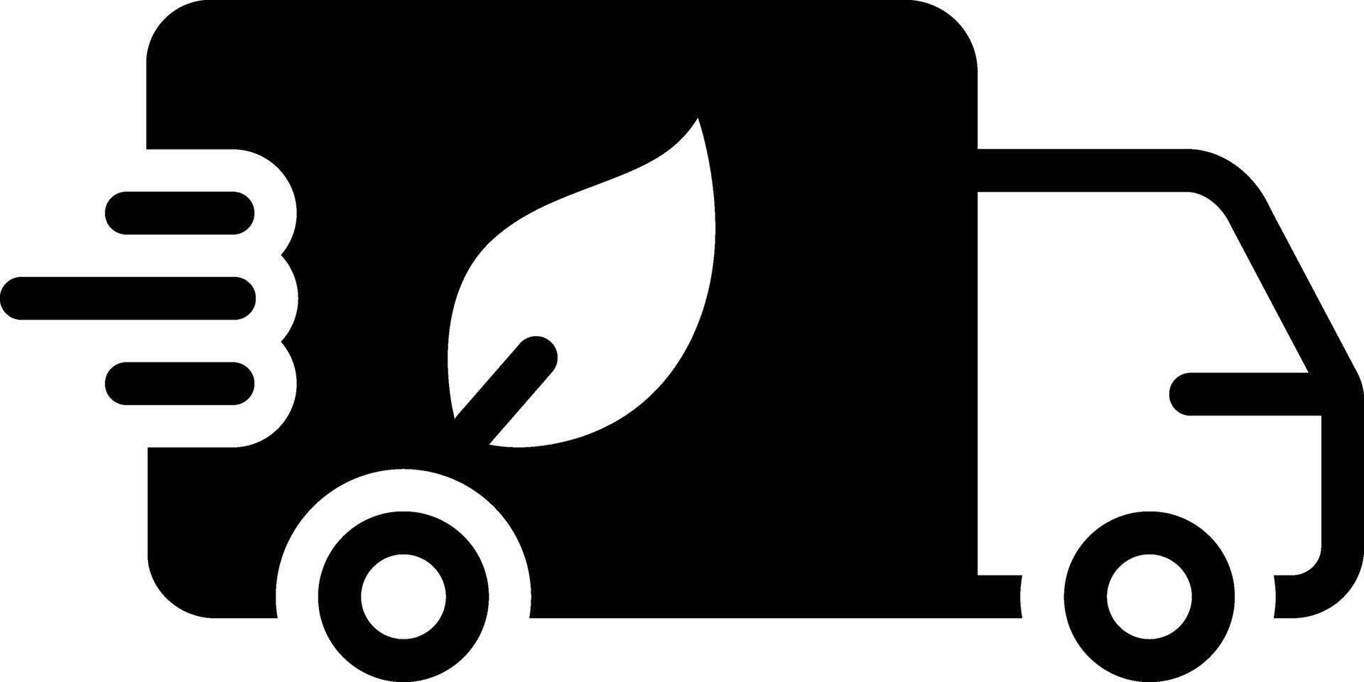 Solid black icon for green logistics vector