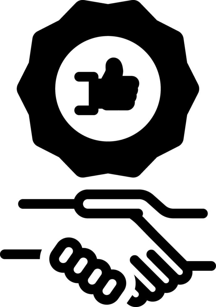 Solid black icon for agree vector