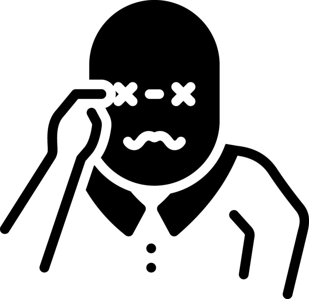 Solid black icon for vision loss vector