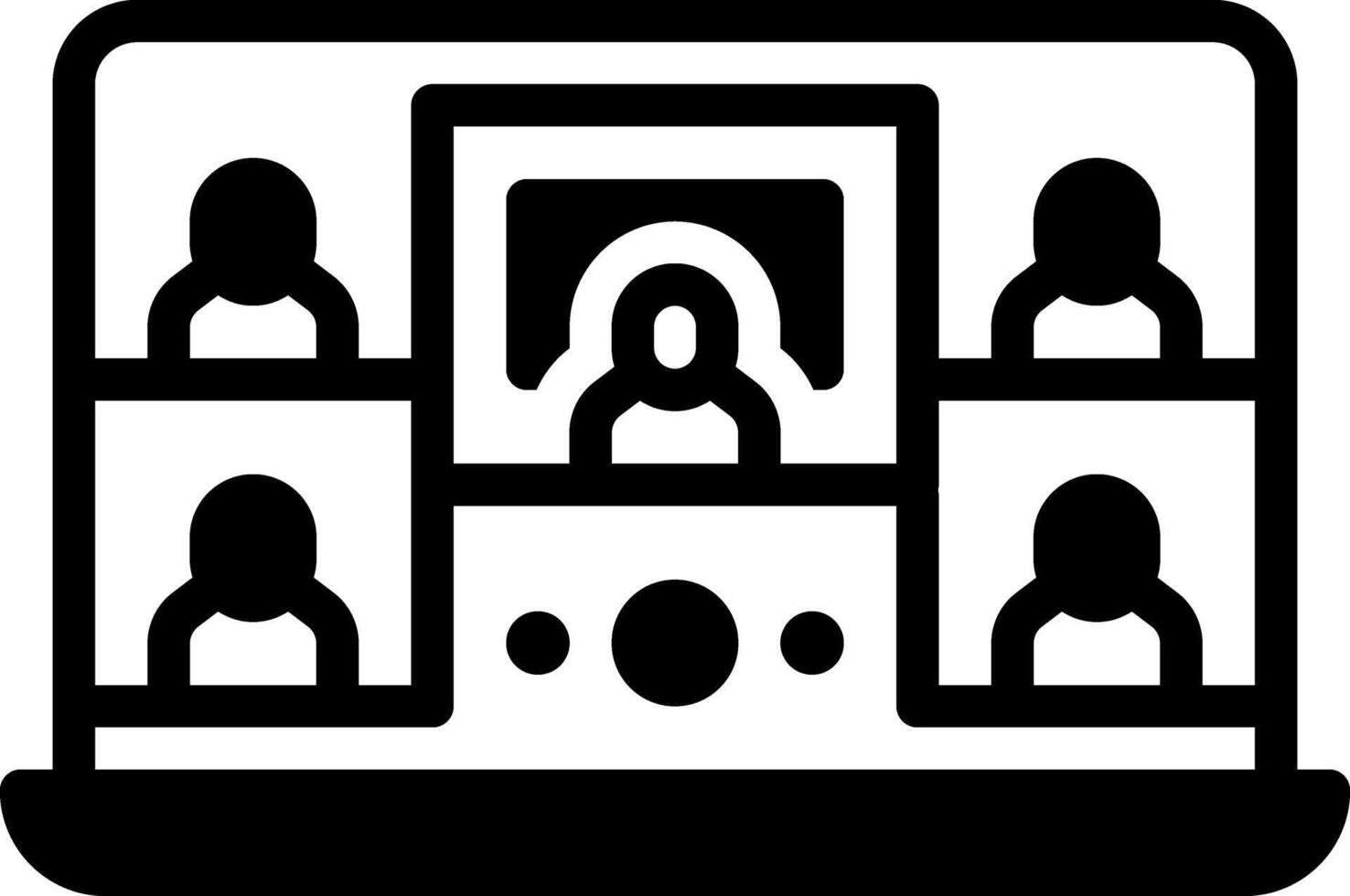 Solid black icon for online class vector