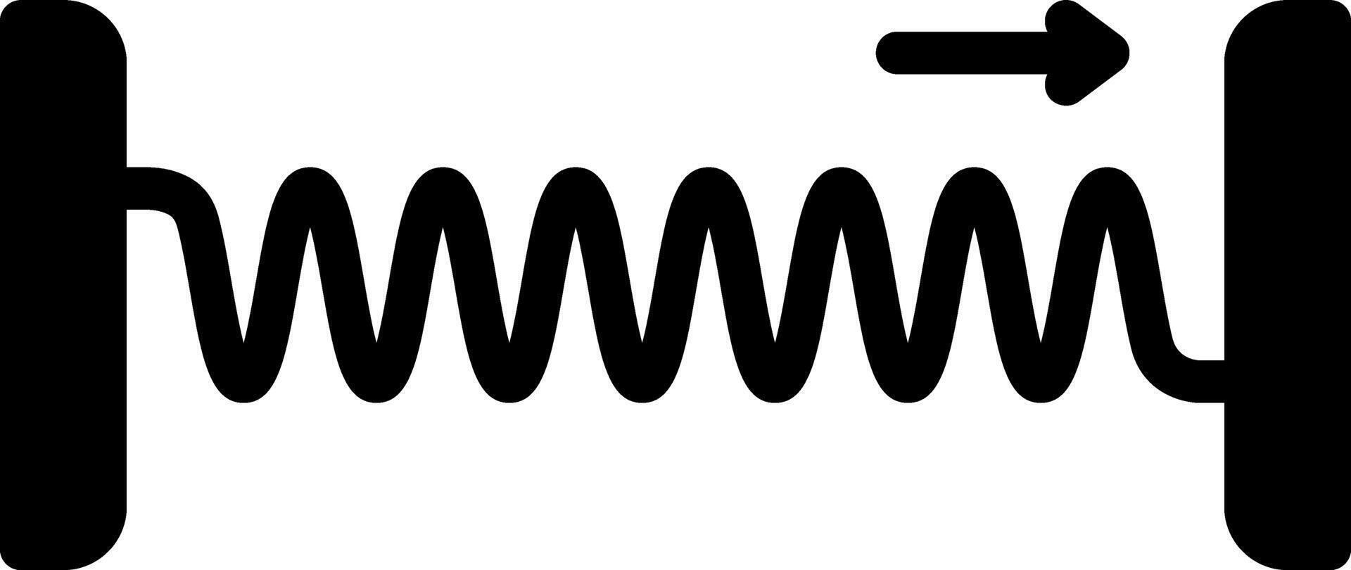 Solid black icon for momentum vector