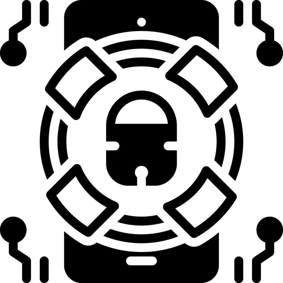 Solid black icon for privacy vector