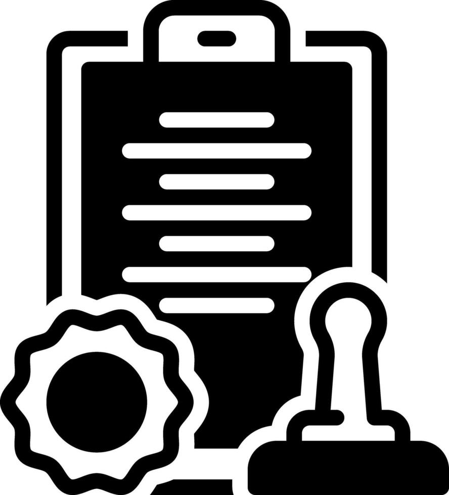 Solid black icon for approved vector