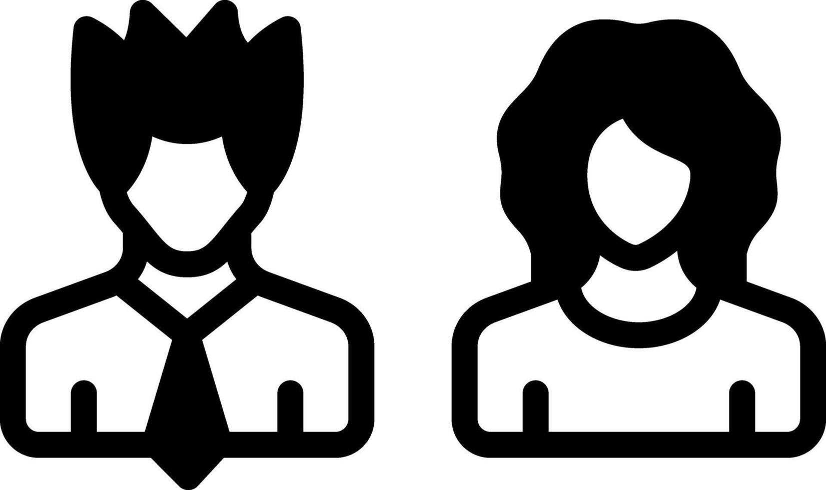 Solid black icon for people vector