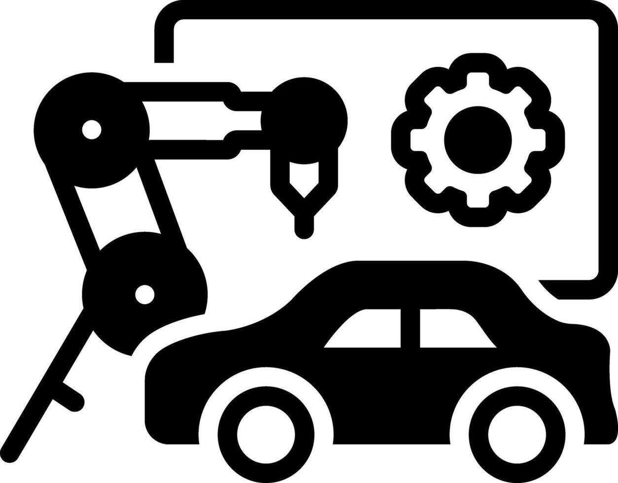 Solid black icon for manufactured vector