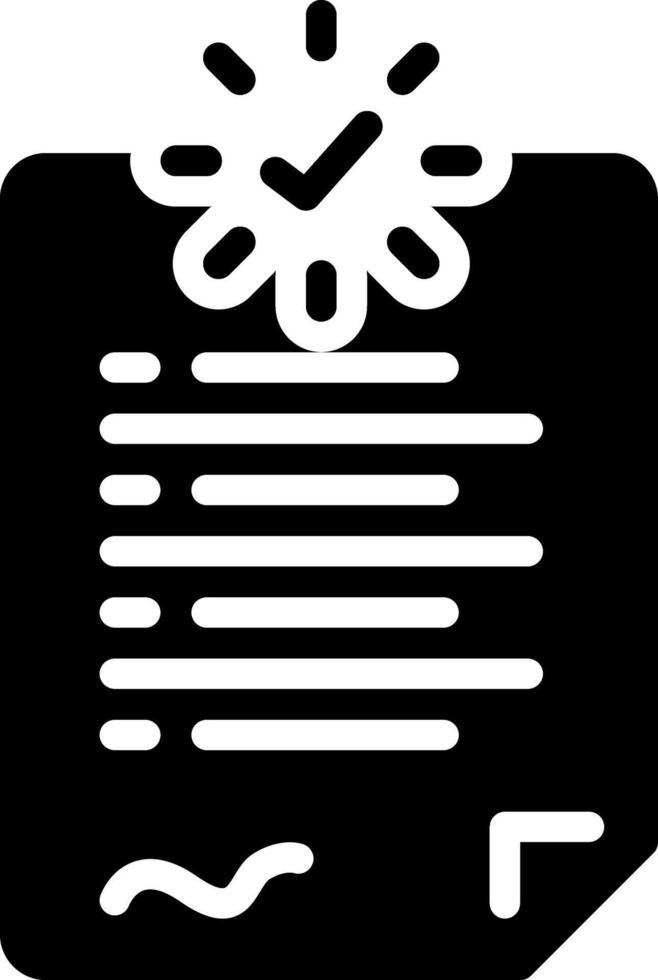 Solid black icon for validate vector