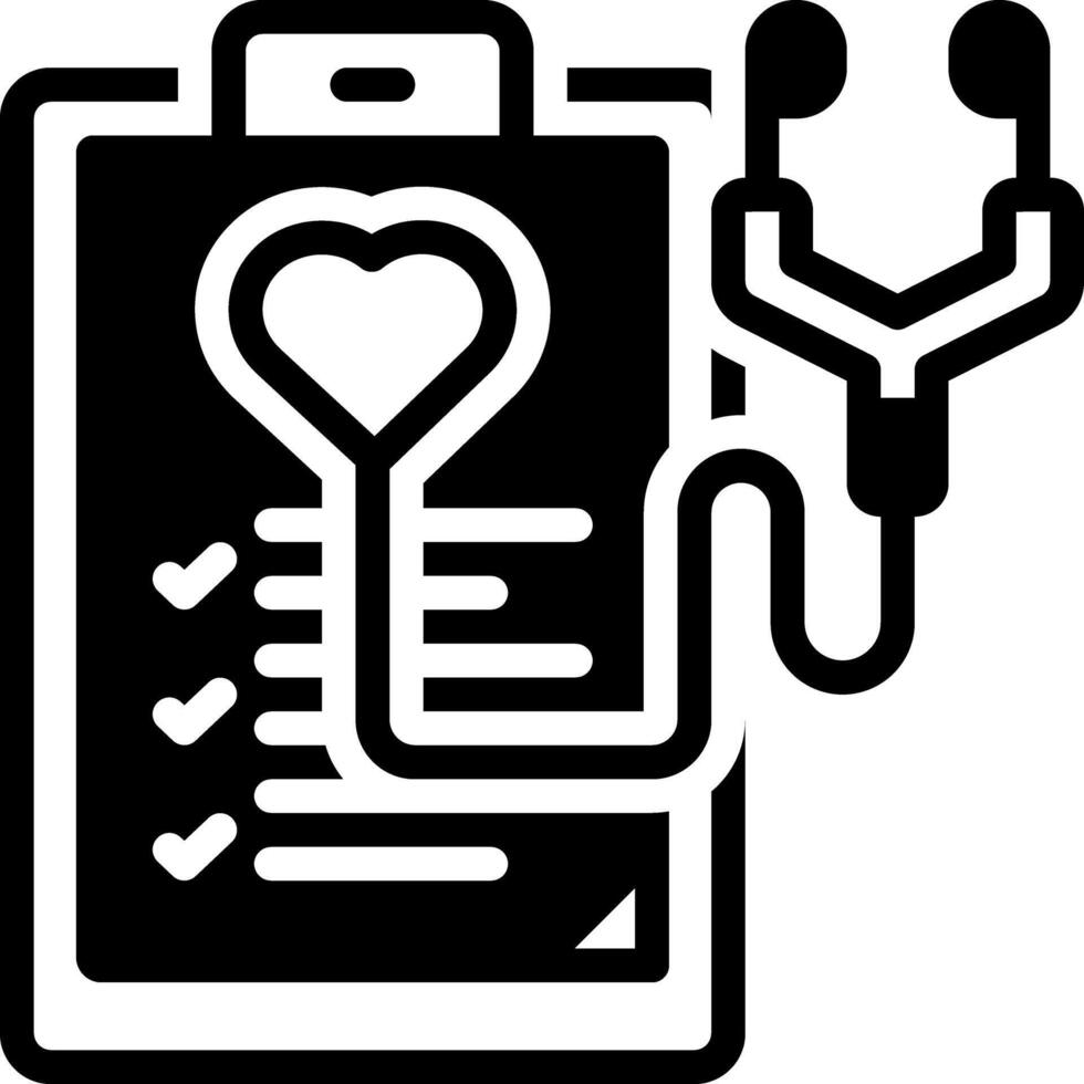 Solid black icon for checkup vector