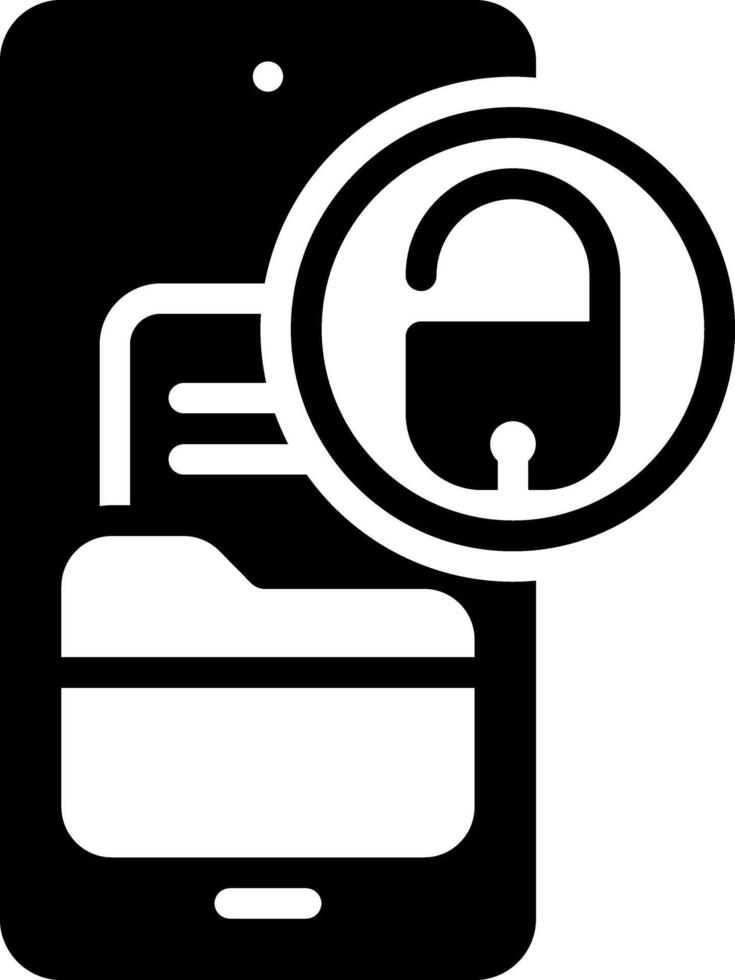 Solid black icon for give permission vector