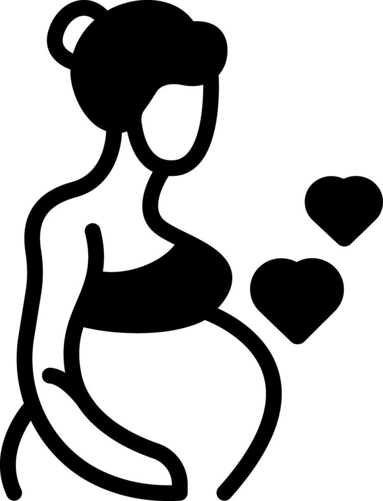 Solid black icon for pregnancy vector