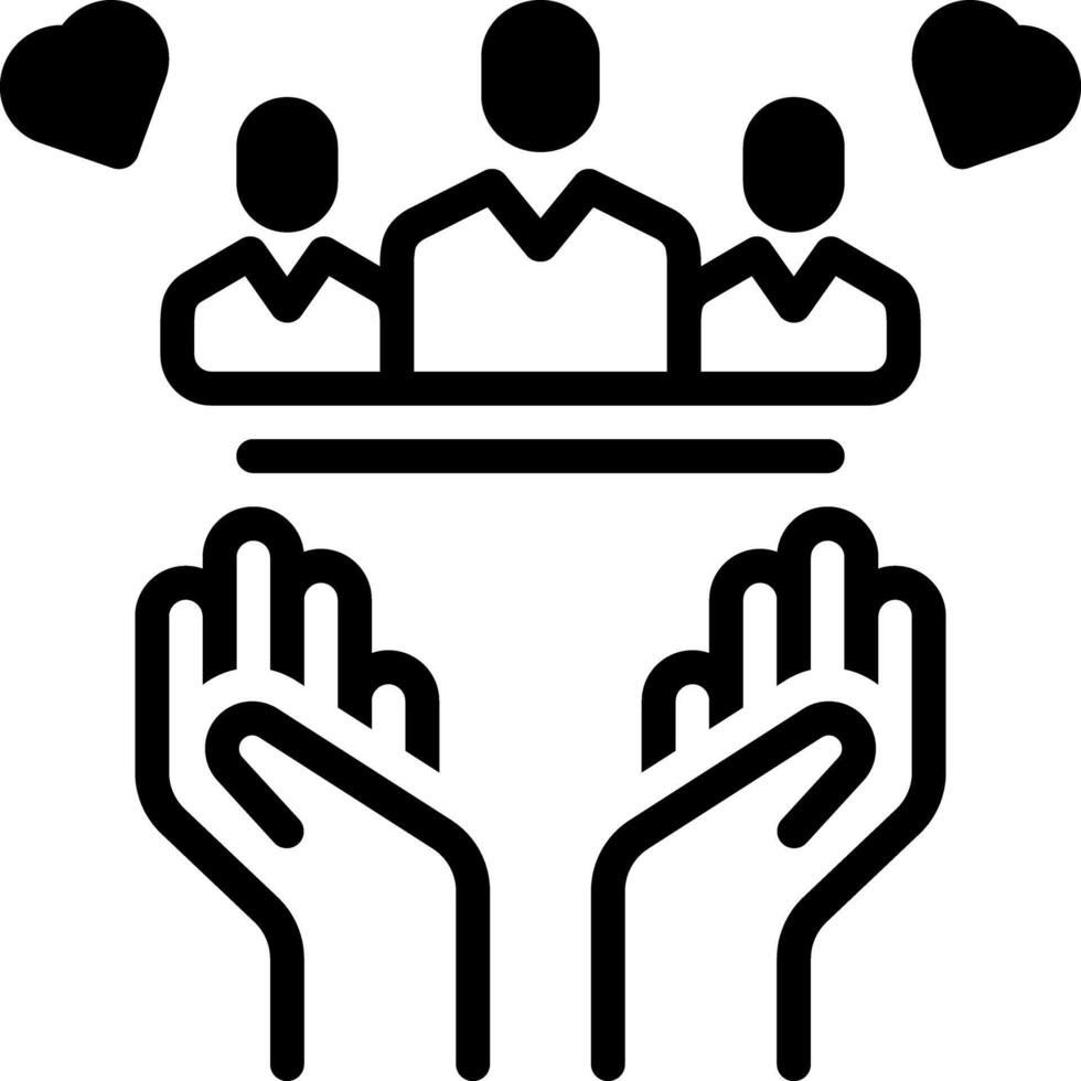 Solid black icon for sociability vector