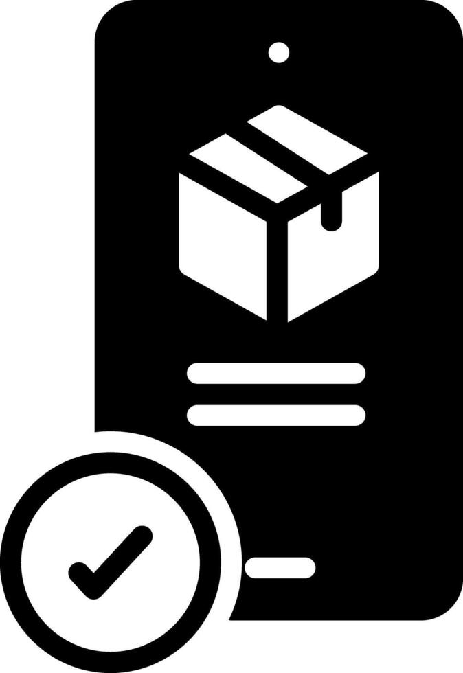 Solid black icon for confirm vector