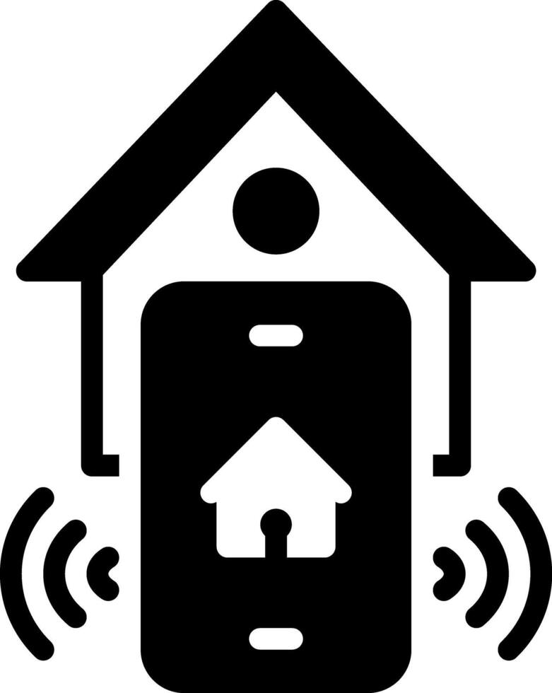 Solid black icon for smart home vector