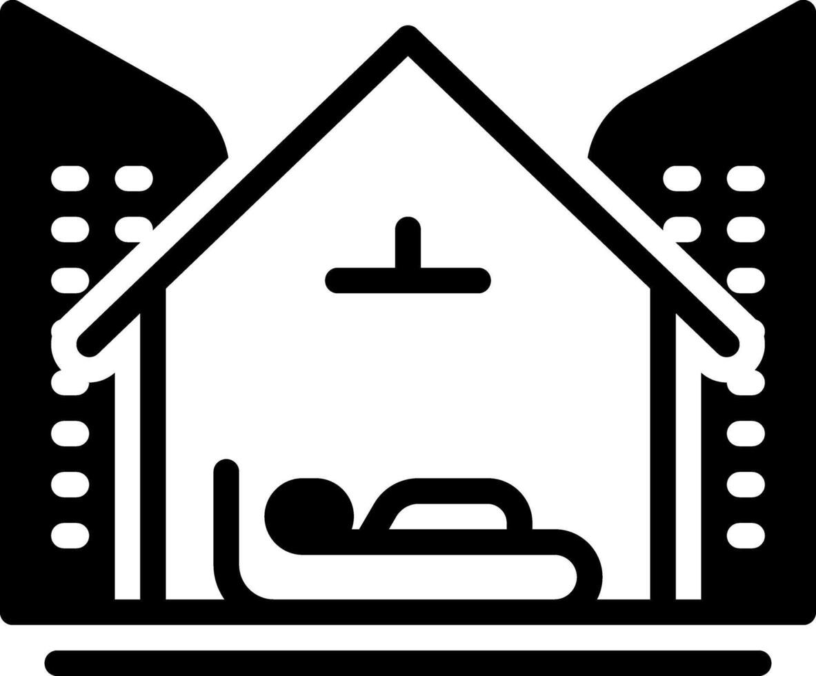 Solid black icon for accommodation vector