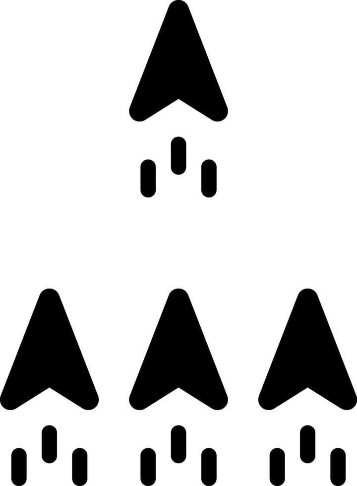 Solid black icon for momentum vector
