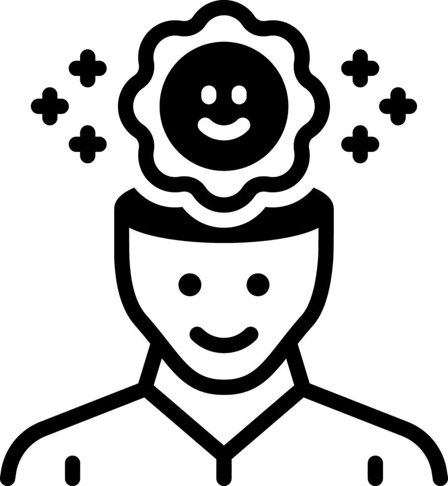 Solid black icon for optimism vector
