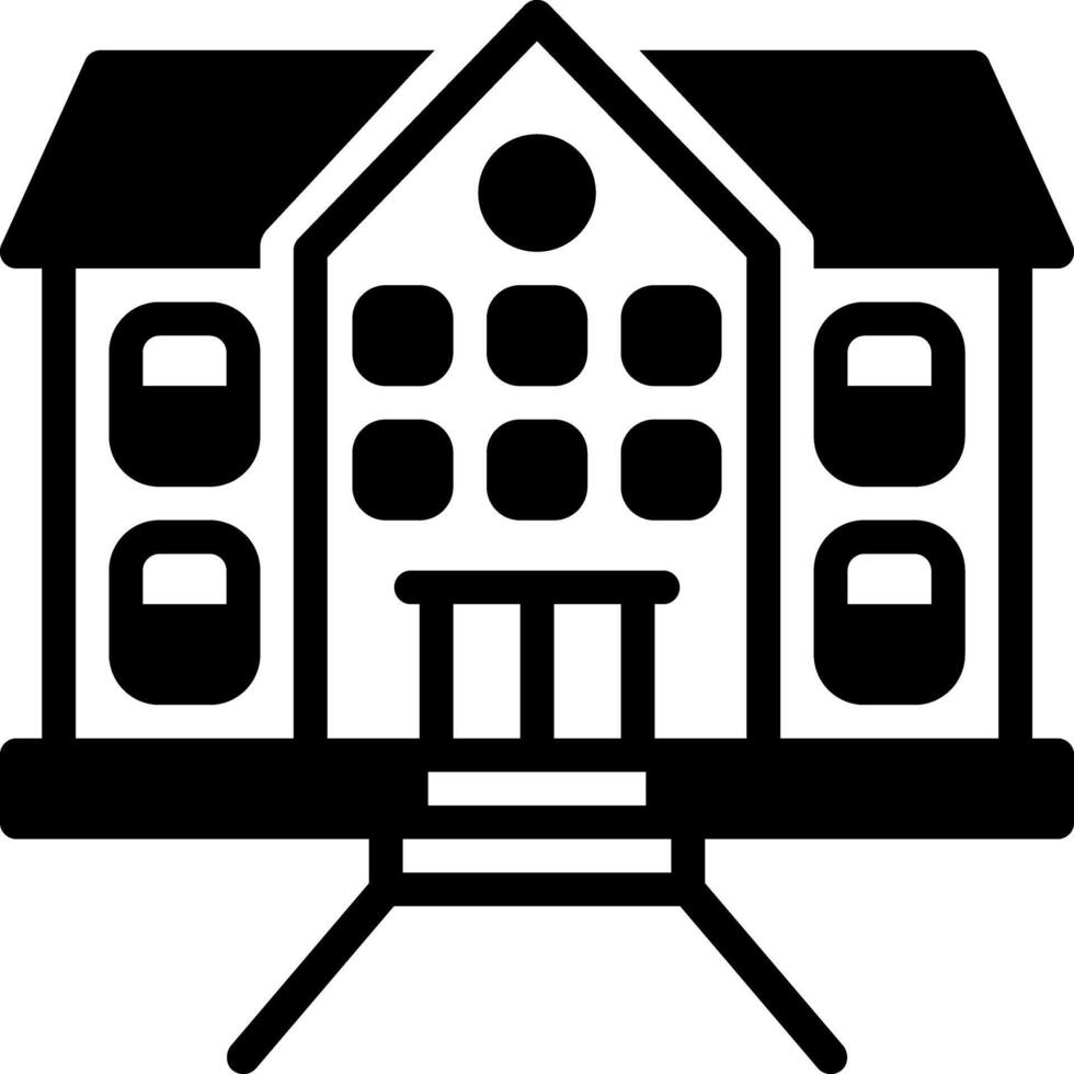 Solid black icon for school vector