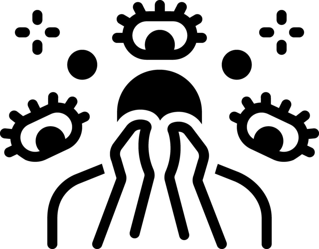 Solid black icon for paranoia vector
