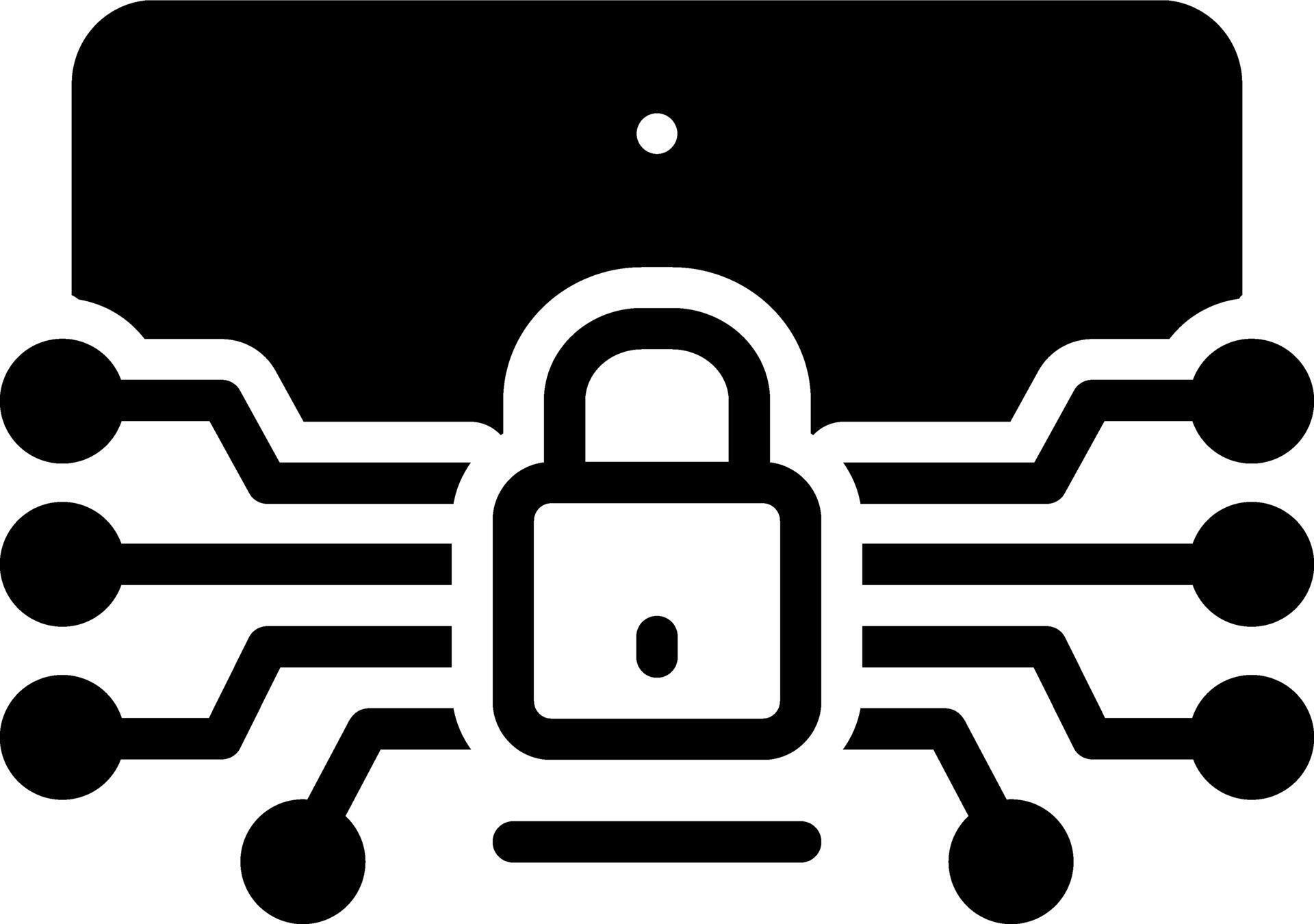 Solid black icon for cyber security 44271025 Vector Art at Vecteezy