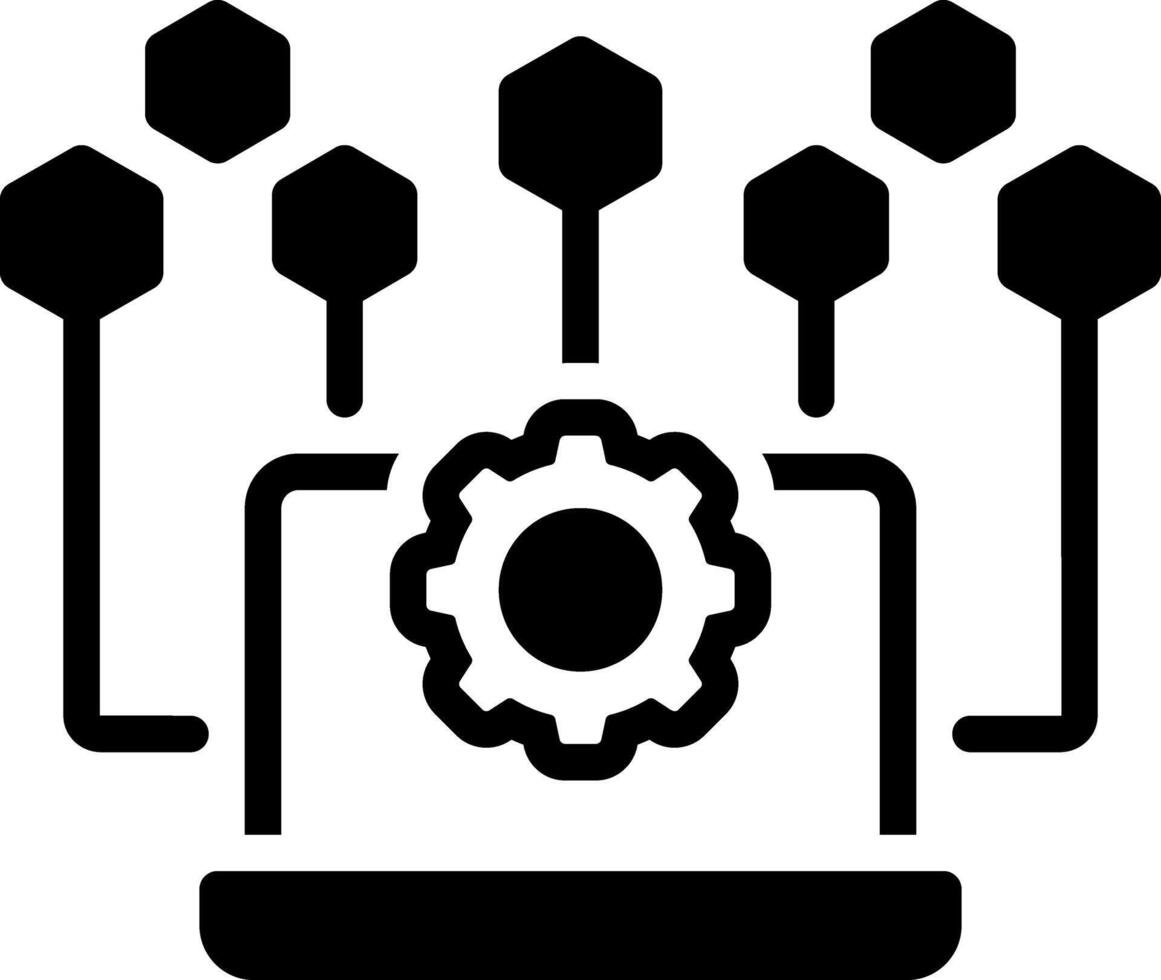 Solid black icon for controls vector
