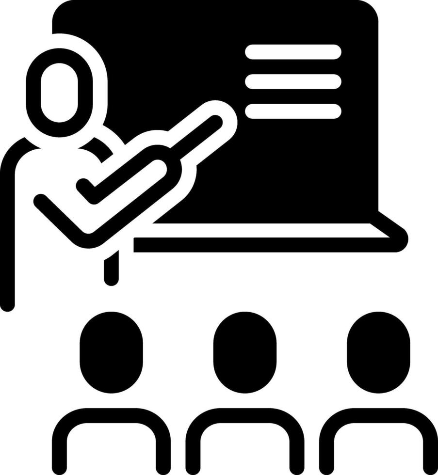 Solid black icon for course vector