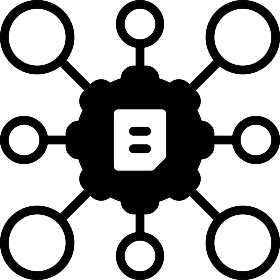 Solid black icon for framework vector