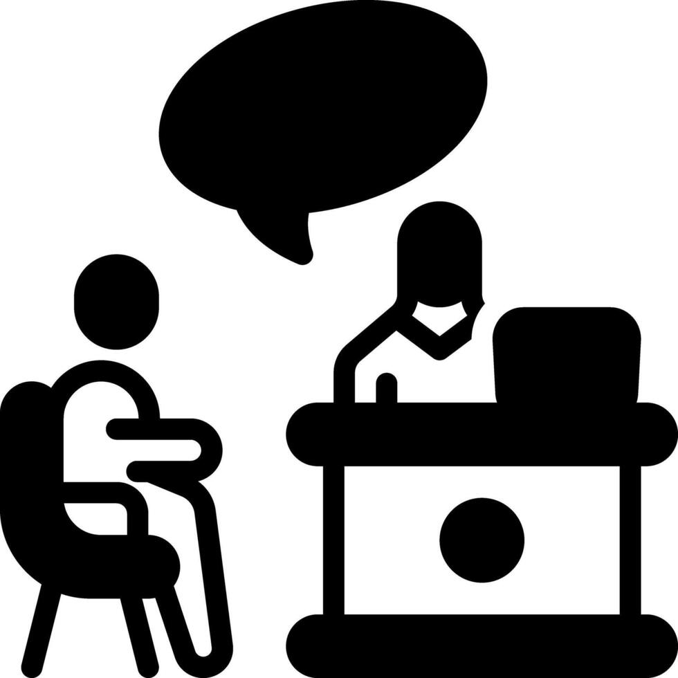 Solid black icon for consultation vector