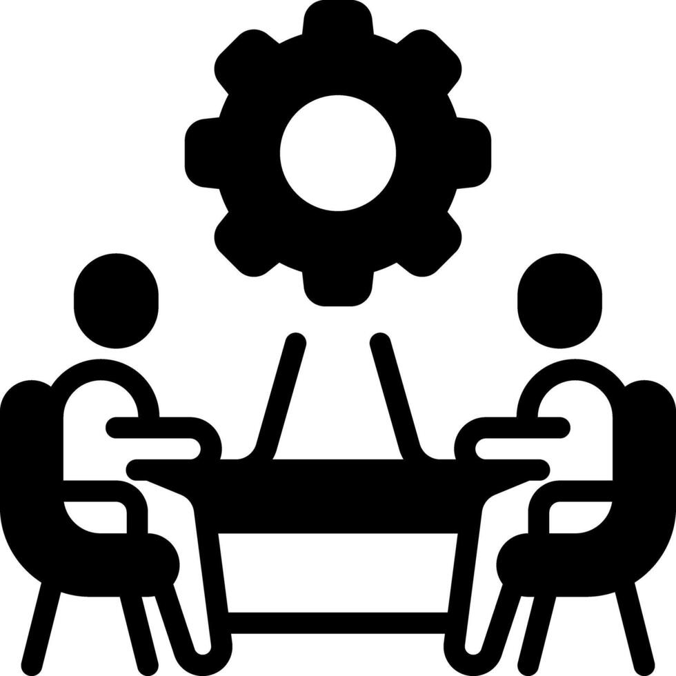 Solid black icon for together vector