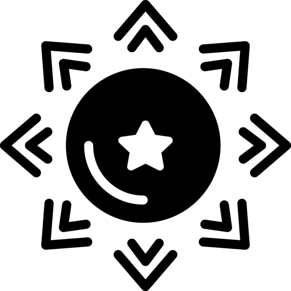 Solid black icon for expand vector