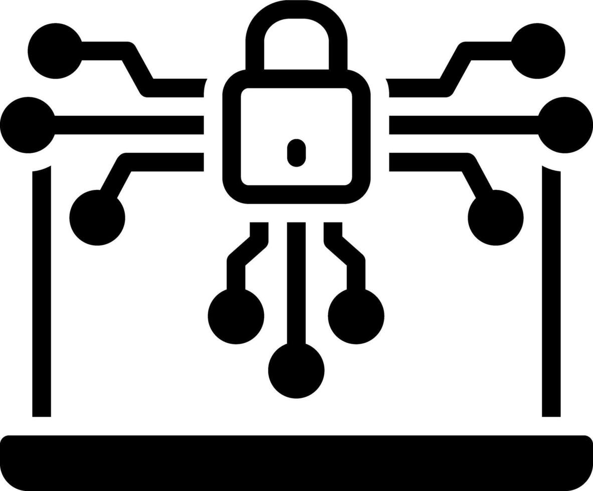 Solid black icon for encryption vector