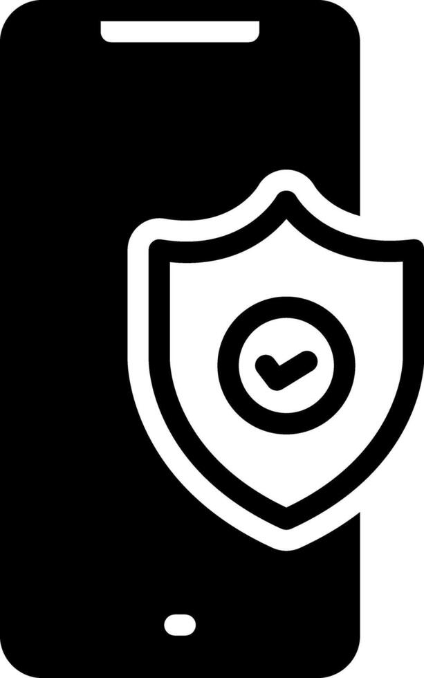 Solid black icon for protection vector