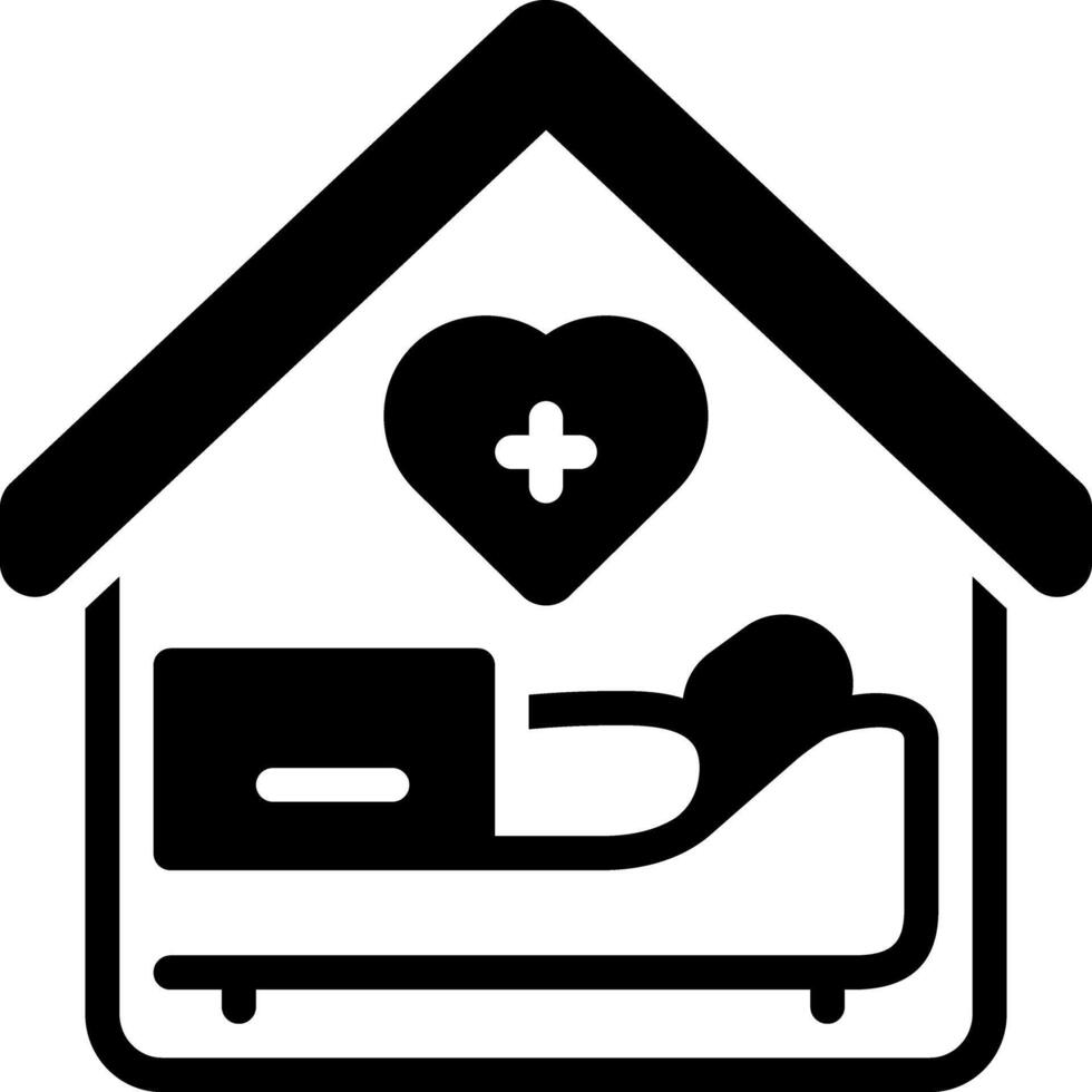 Solid black icon for hospice vector