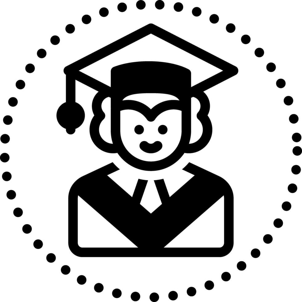 Solid black icon for scholar vector