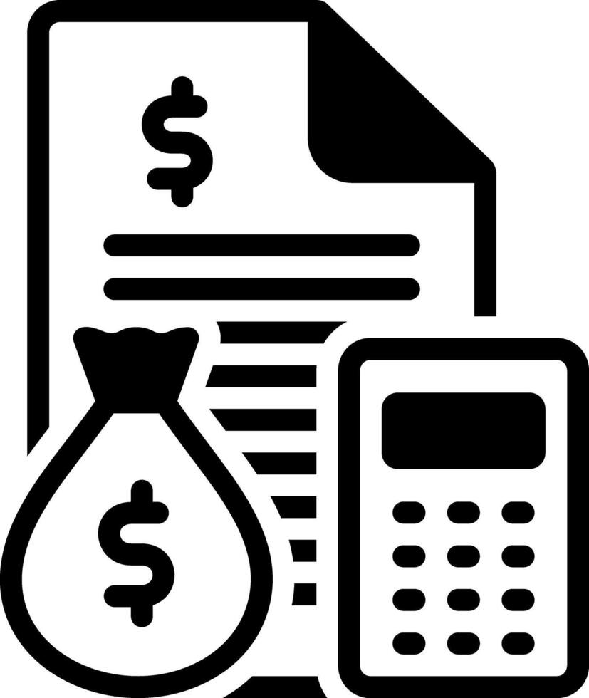 Solid black icon for budget vector