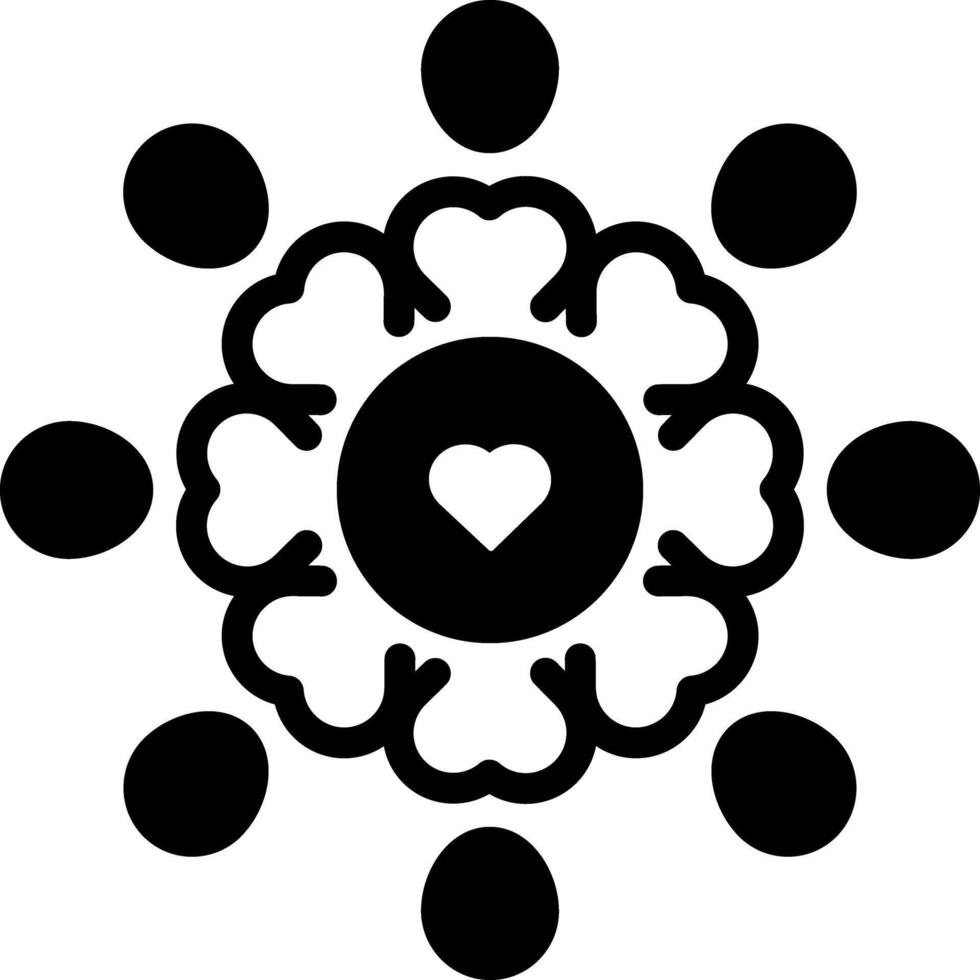 Solid black icon for caring vector