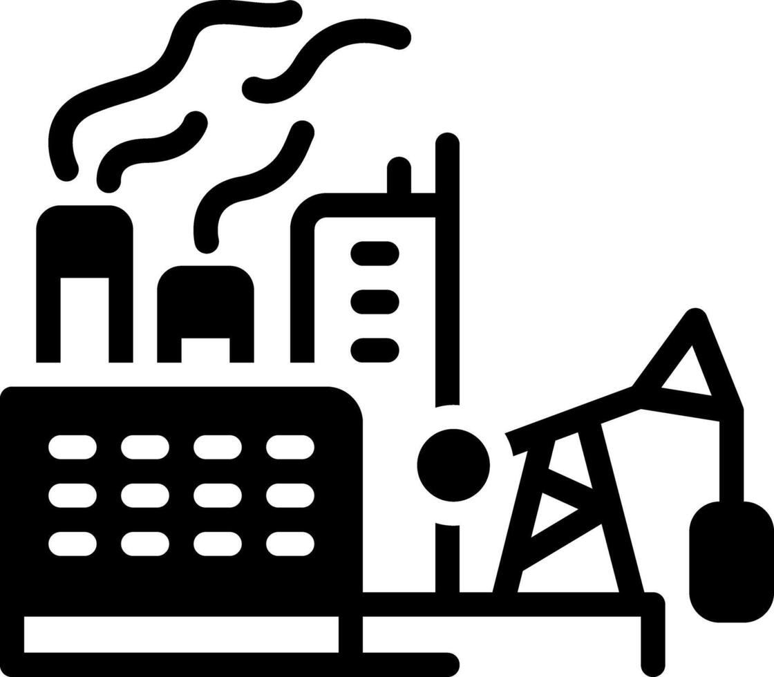 Solid black icon for fossil fuel vector