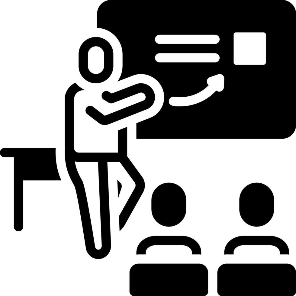 Solid black icon for coaching vector