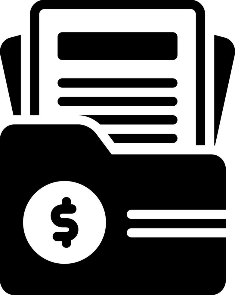 Solid black icon for invoice vector